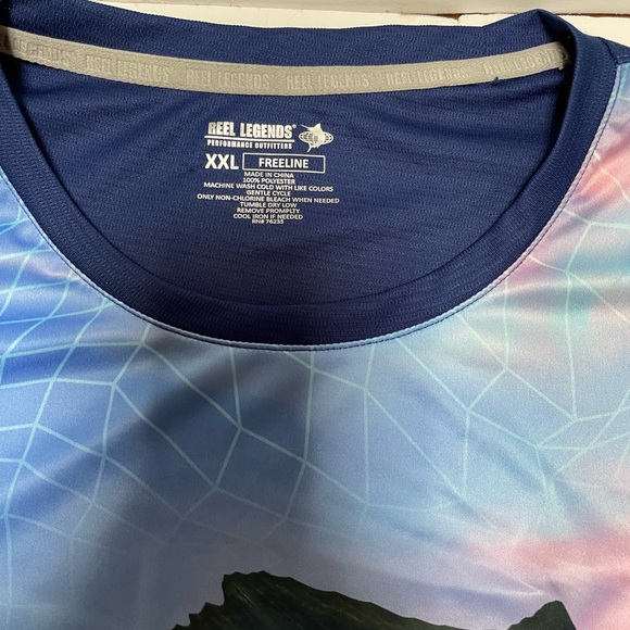 Mens Reel Legends Performance 2XL Swordfish Print Long Sleeve Pullover Shirt JD - Picture 3 of 7